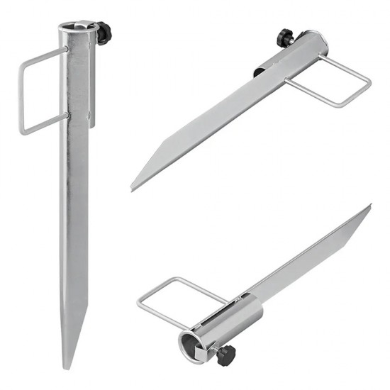 PROPLUS βάση ομπρέλας παραλίας 360816 για κοντάρι διαμέτρου 31-35mm, μεταλλική, ασημί