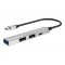 POWERTECH USB hub PT-1413, 4x θυρών, USB 3.2, 5Gbps, USB σύνδεση, γκρι