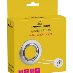 POWERTECH μεταλλικό πλαίσιο spot & ντουί GU10-003, χωνευτό, 81x31.5mm