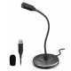 CMTECK επιτραπέζιο μικρόφωνο G009 με εύκαμπτο βραχίονα, omnidirectional, USB, μαύρο