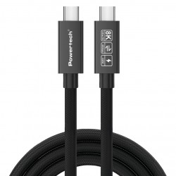 POWERTECH καλώδιο USB-C PTR-0165, USB4, 240W, 40Gbps, 8K/60Hz, 1m, μαύρο