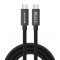 POWERTECH καλώδιο USB-C PTR-0165, USB4, 240W, 40Gbps, 8K/60Hz, 1m, μαύρο