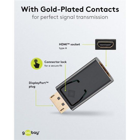 GOOBAY αντάπτορας DisplayPort σε HDMI 51719, 1920x1200p, μαύρος