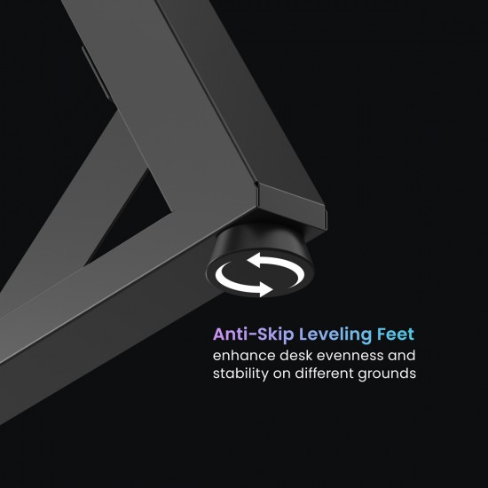 BRATECK gaming γραφείο GMD14-1 με RGB φωτισμό, 120x60x75cm, μαύρο