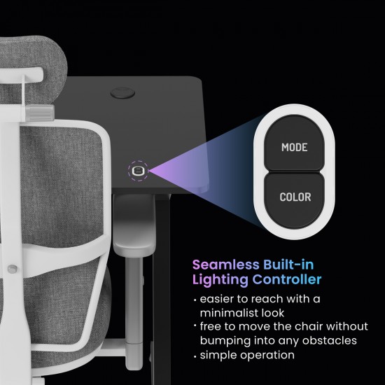 BRATECK gaming γραφείο GMD14-1 με RGB φωτισμό, 120x60x75cm, μαύρο