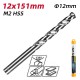 DELI τρυπάνι DL16120G για μέταλλο, M2 HSS, 12x151mm, κυλινδρικό