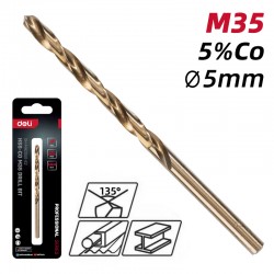 DELI τρυπάνι DH-MHZ050-E2 για μέταλλο, M35 HSS 5% κοβαλτίου, DIN 388, 5x86mm, κυλινδρικό
