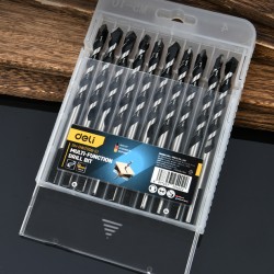DELI σετ τρυπάνια DH-BWZ008-E1 για τοίχο/μέταλλο/ξύλο, 45# YG6X, 8x105mm, τρίπλευρο, 10τμχ