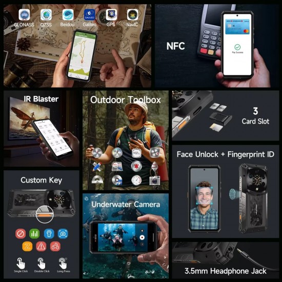 ULEFONE smartphone Armor 28 Pro, 6.67" & 1.04, 16/512GB, 5G, 10600mAh, IP68/IP69K/MIL-STD-810H, μαύρο
