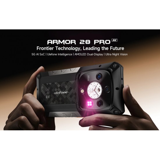 ULEFONE smartphone Armor 28 Pro, 6.67" & 1.04, 16/512GB, 5G, 10600mAh, IP68/IP69K/MIL-STD-810H, μαύρο