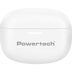 POWERTECH earphones με θήκη φόρτισης PT-1432, True Wireless, 35/300mAh, λευκά