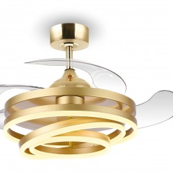 BRUNO ανεμιστήρας οροφής με LED φως BRN-0225, AC 122W, 42", Φ107x47εκ, χρυσός