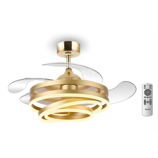 BRUNO ανεμιστήρας οροφής με LED φως BRN-0225, AC 122W, 42", Φ107x47εκ, χρυσός