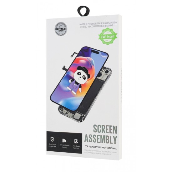 TW INCELL LCD για iPhone 14, camera-sensor ring, earmesh, μαύρη