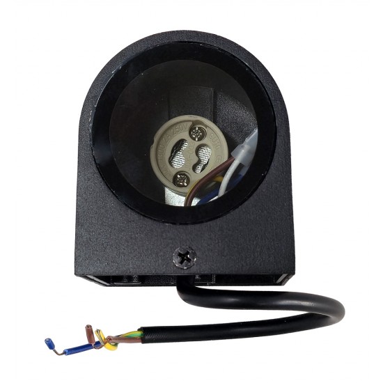 POWERTECH φωτιστικό τοίχου HLL-0187 για GU10 λάμπα, μεταλλικό, IP65, μαύρο