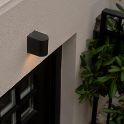 POWERTECH φωτιστικό τοίχου HLL-0187 για GU10 λάμπα, μεταλλικό, IP65, μαύρο
