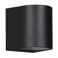 POWERTECH φωτιστικό τοίχου HLL-0187 για GU10 λάμπα, μεταλλικό, IP65, μαύρο
