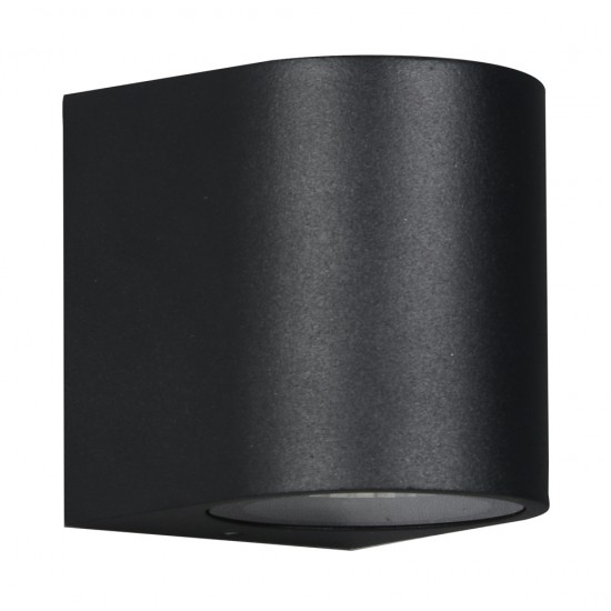 POWERTECH φωτιστικό τοίχου HLL-0187 για GU10 λάμπα, μεταλλικό, IP65, μαύρο