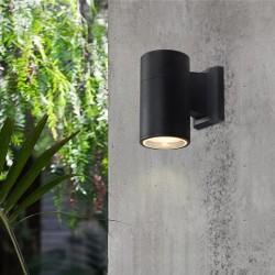POWERTECH φωτιστικό τοίχου HLL-0189 για GU10 λάμπα, μεταλλικό, IP65, μαύρο