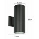 POWERTECH φωτιστικό τοίχου HLL-0190 για 2x GU10 λάμπες, μεταλλικό, IP65, μαύρο