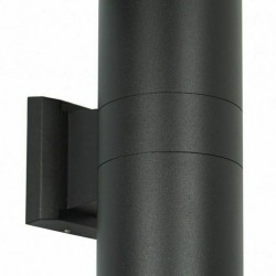POWERTECH φωτιστικό τοίχου HLL-0190 για 2x GU10 λάμπες, μεταλλικό, IP65, μαύρο