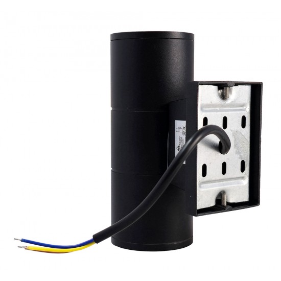 POWERTECH φωτιστικό τοίχου HLL-0190 για 2x GU10 λάμπες, μεταλλικό, IP65, μαύρο