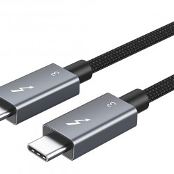 CABLETIME καλώδιο USB-C σε USB-C CT-C160-U31-TB3, 100W, 40Gbps, 4K/60Hz, 0.5m, μαύρο