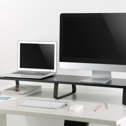 BRATECK επιτραπέζια βάση για 2x οθόνες/laptop STB-112, 13-32", έως 20kg, μαύρη