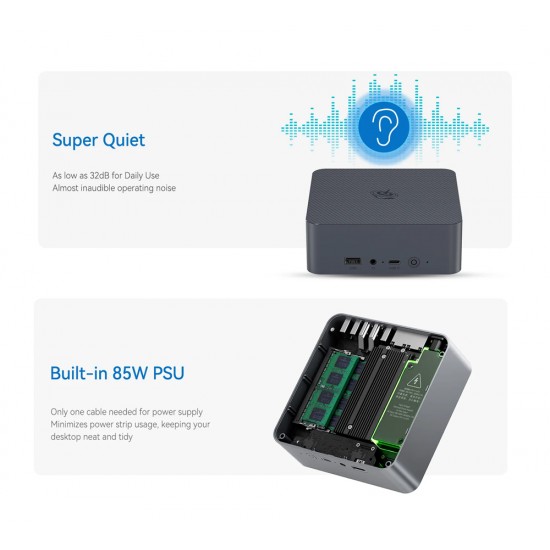 BEELINK mini PC EQi12, Intel i5-1235U, 16GB, 500GB M.2, Windows 11 Pro