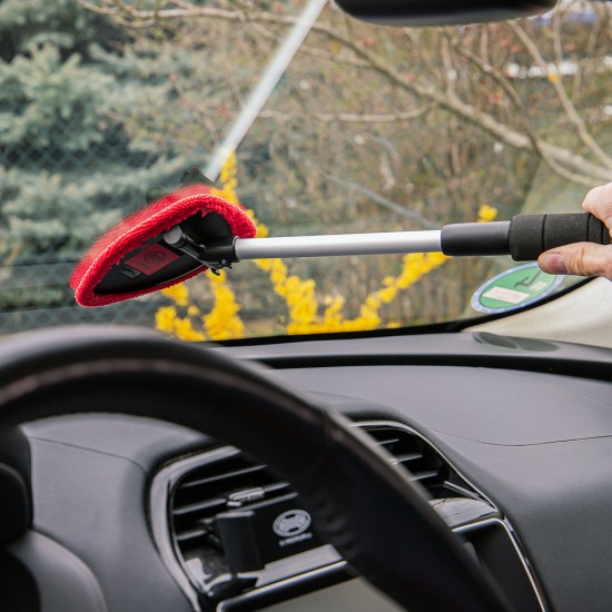 HEYNER βούρτσα με πανί μικροϊνών 407630, πτυσσόμενη έως 50cm, μαύρη/κόκκινη