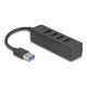DELOCK USB hub 64350, 4x θυρών, USB 3.0, 5Gbps, USB σύνδεση, μαύρος