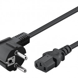 POWERTECH καλώδιο τροφοδοσίας PC CAB-P016, 3x 0.50mm², copper, 1.5m, μαύρο