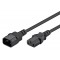 POWERTECH καλώδιο προέκτασης τροφοδοσίας CAB-P039, 3x 0.75mm², CCS, 1m, μαύρο