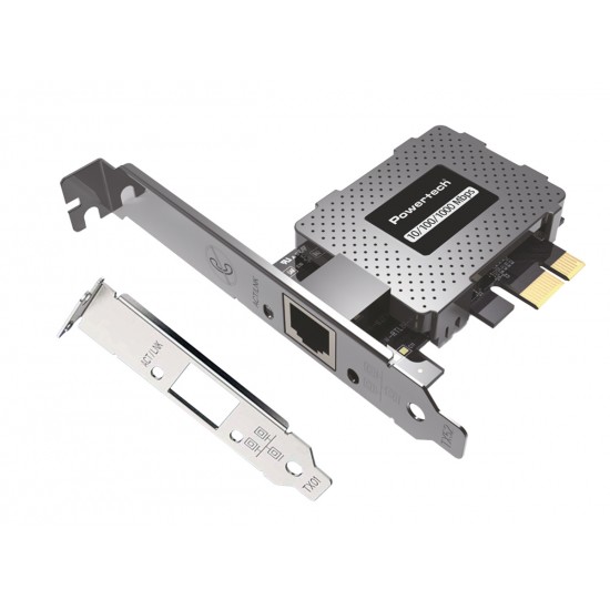 POWERTECH κάρτα επέκτασης δικτύου PCIe σε RJ45 PT-1453, 1000Mbps