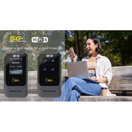 POWERTECH 5G mobile router PT-1512, WiFi 6, AX900 dual band, 4000mAh