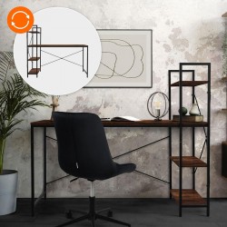 HOME USE γραφείο HUH-0249 με ραφιέρα, 120x60x122cm, καφέ/μαύρο