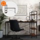 HOME USE γραφείο HUH-0249 με ραφιέρα, 120x60x122cm, καφέ/μαύρο