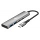 GOOBAY USB hub 76563, 4x θυρών, USB 3.2, 5Gbps, USB-C σύνδεση, γκρι