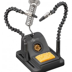 GOOBAY βάση στήριξης πλακέτας 76561 με θέση για κολλητήρι, 2x βραχίονες, μαύρη