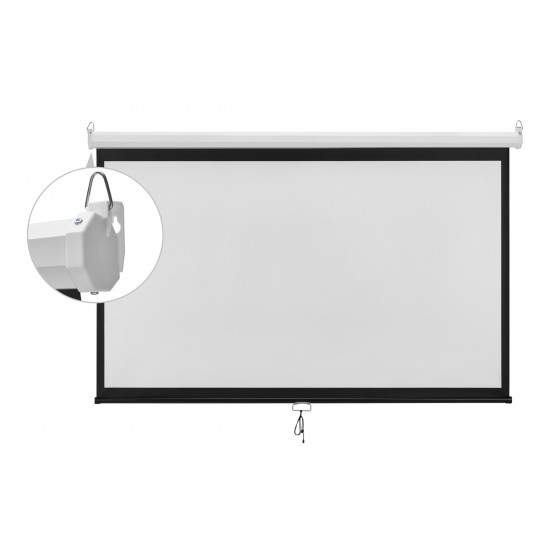 BRATECK οθόνη προβολής projector τοίχου/οροφής ESBA100, 221x124cm, 16:9/100", πτυσσόμενη