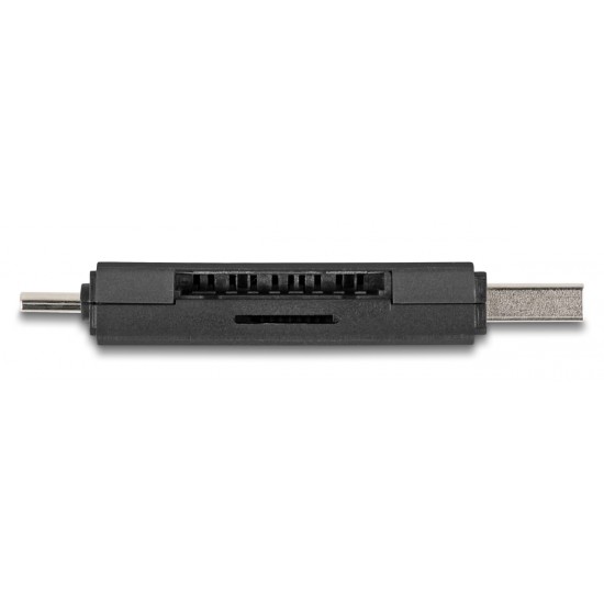 DELOCK card reader 91020 για SD & micro SD, USB/USB-C σύνδεση, 5Gbps, μαύρο