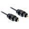 DELOCK καλώδιο ήχου Toslink 82880, gold plated, 2.2mm, 2m, μαύρο