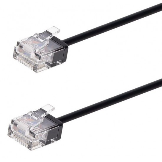 POWERTECH καλώδιο δικτύου CAB-N429, Cat 6A U/UTP, ultra slim, copper, 500MHz, 0.25m, μαύρο
