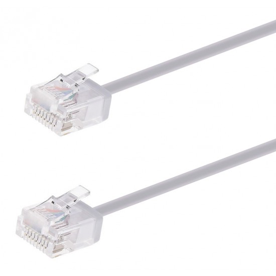POWERTECH καλώδιο δικτύου CAB-N437, Cat 6A U/UTP, ultra slim, copper, 500MHz, 0.15m, γκρι