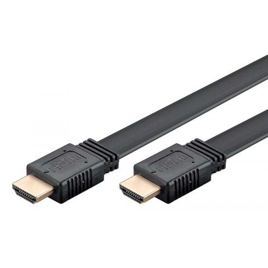 GOOBAY καλώδιο HDMI 77133 με Ethernet, flat, 8K/60Hz, 48 Gbps, 1m, μαύρο