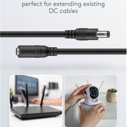 GOOBAY καλώδιο προέκτασης τροφοδοσίας 71399, 5.5x2.1mm, 3m, μαύρο