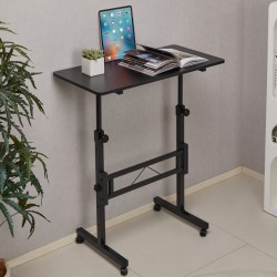 BRATECK γραφείο FWS10-6 με ρυθμιζόμενο ύψος & ροδάκια, 800x400x710~1110mm, μαύρο