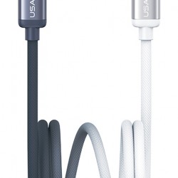 USAMS καλώδιο USB-C SJ756, 60W, 480Mbps, 1.2m, μαύρο/λευκό