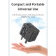 USAMS φορτιστής/αντάπτορας πρίζας CC309, USB & 2x USB-C, universal, 25W, μαύρος