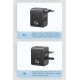 USAMS φορτιστής/αντάπτορας πρίζας CC309, USB & 2x USB-C, universal, 25W, μαύρος